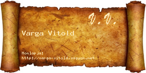Varga Vitold névjegykártya